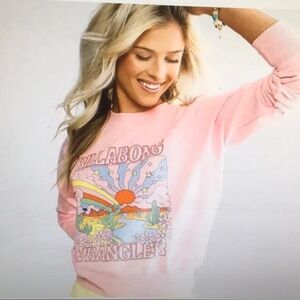 BILLABONG x WRANGLER/“ON THE RISE”SWEATSHIRT IN “ROSE QUARTZ”/NEW